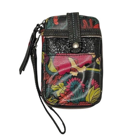 Sakroots Boho Chic Multicolor Floral Print Smartphone Wallet Wristlet Purse - Picture 3 of 11